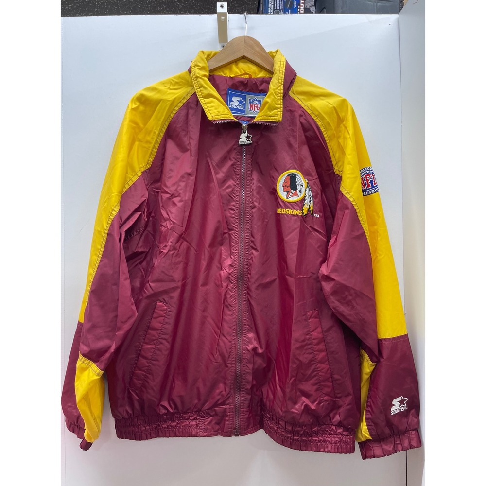 Vintage 90's Starter NFL Washington Redskins Windbreaker Jacket L Burgundy Gold